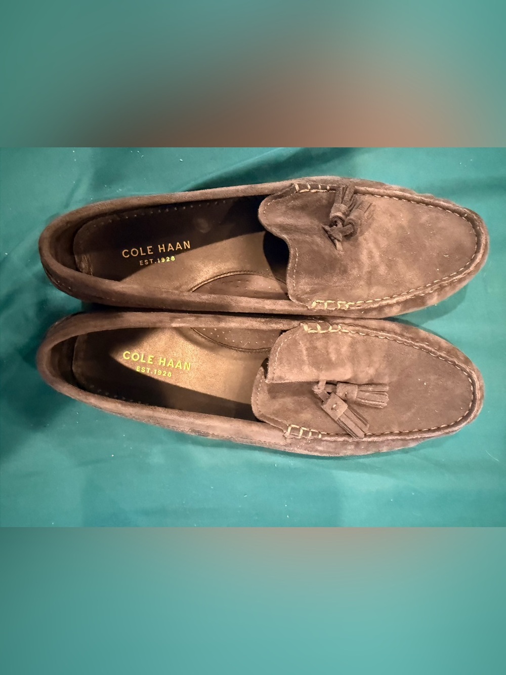 Cole Haan 8 grey Suede Tassel Slip-On Loafers